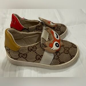 Gucci Kids Tan Owl Sneakers